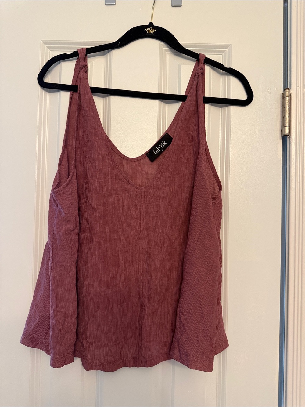 fab'rik Dusty Rose Knotted Shoulder V-Neck Camisole